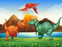 Colorful Dinosaurs Match...